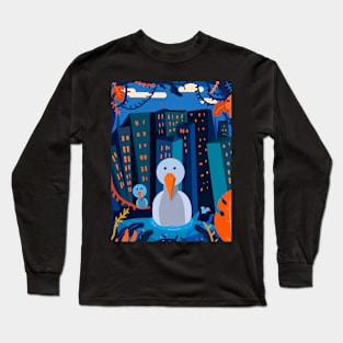 Pigeons in the city. King Long Sleeve T-Shirt